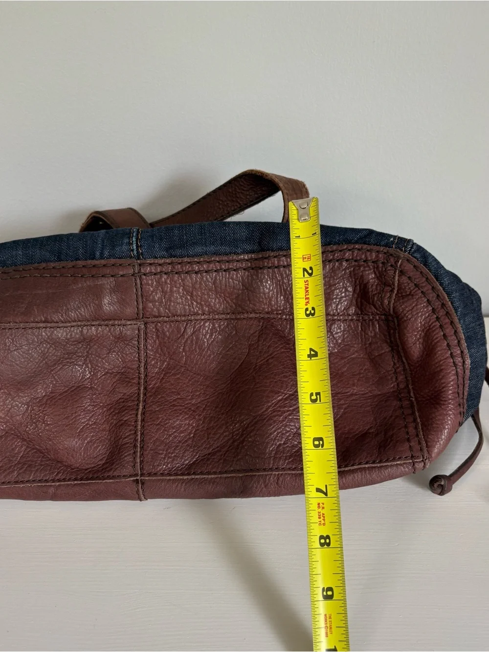 Lucky Brand Vintage Y2K Denim Leather Slouchy Hobo Shoulder Bag Tote Carnaby St
